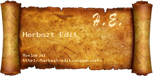 Herbszt Edit névjegykártya
